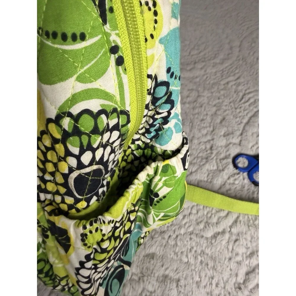 Vera Bradley Retired Floral Quilted Backpack – Green/Blue